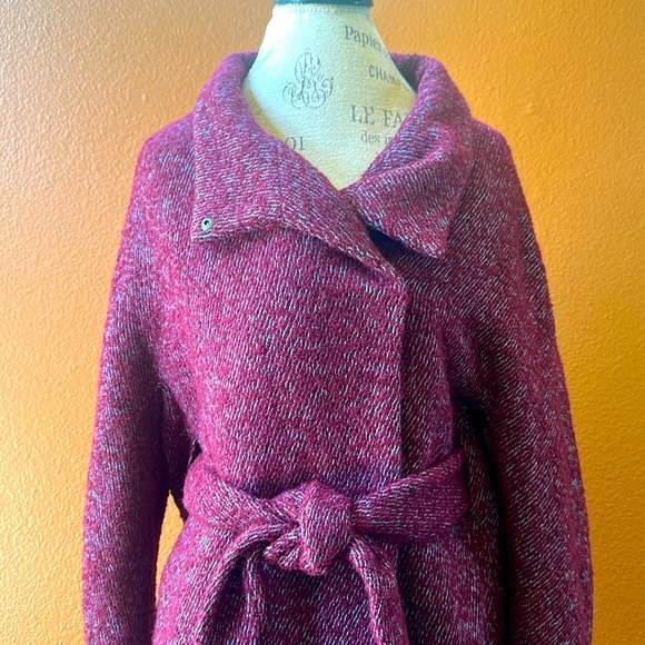 Cop. Copine “Yakitori” Wrap Coat In Aubergin Size 36 New Without Tags! - Picture 9 of 12